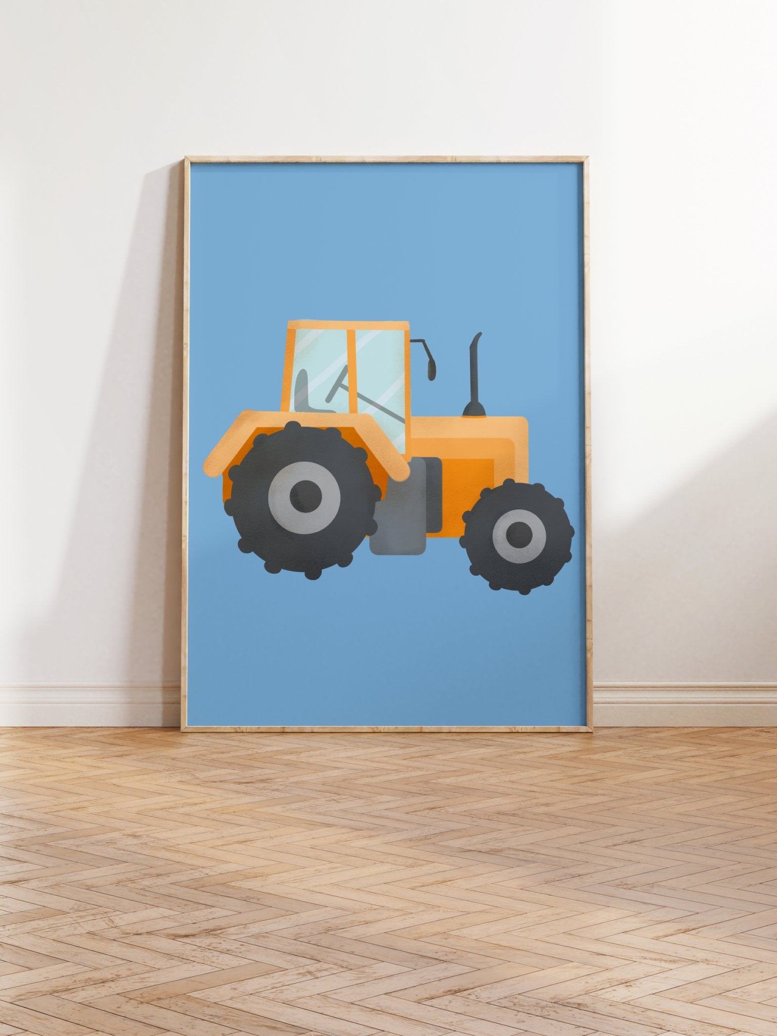 Orange Traktor - Littleposter.dk