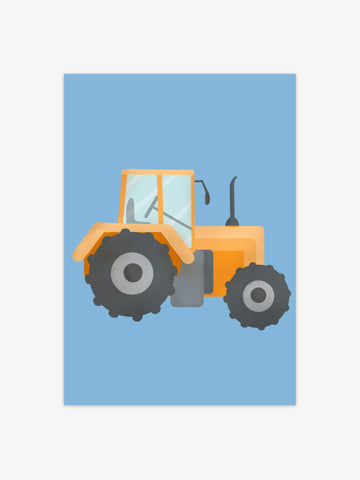 Orange Traktor - Littleposter.dk